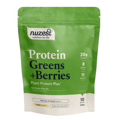 Nuzest Protein Greens + Berries French Vanilla Caramel 300g