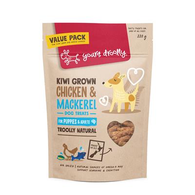 KIWI GROWN TREATS - CHICKEN WITH MACKERAL - 220G