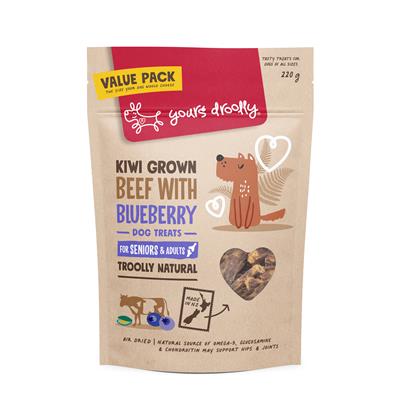 KIWI GROWN DOG TREATS - BEEF & BLUEBERRY - 220G
